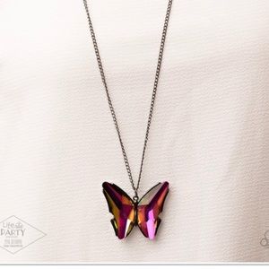 Oil Spill Butterfly Necklace